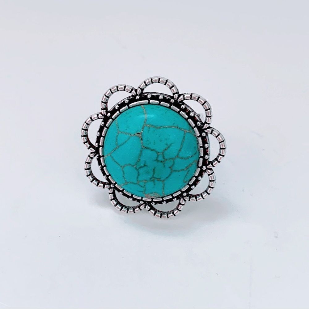 💍Beautiful Genuine Natural Turquoise Gemstone Ring for Women
